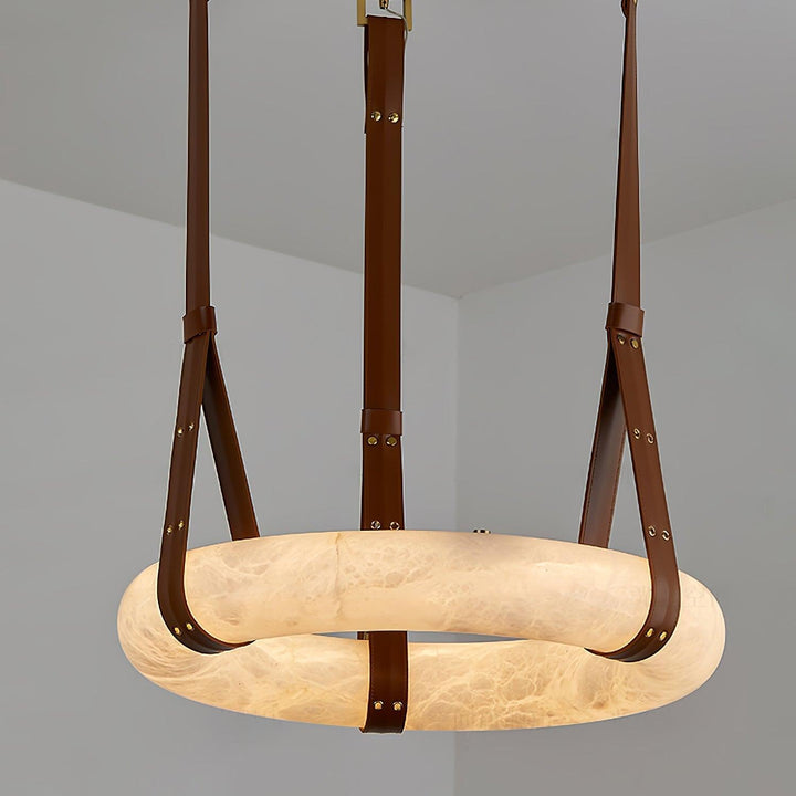 Oslo Pendant Light | Circle Alabaster Chandelier for Living Room | Vinlighting | Vinlighting
