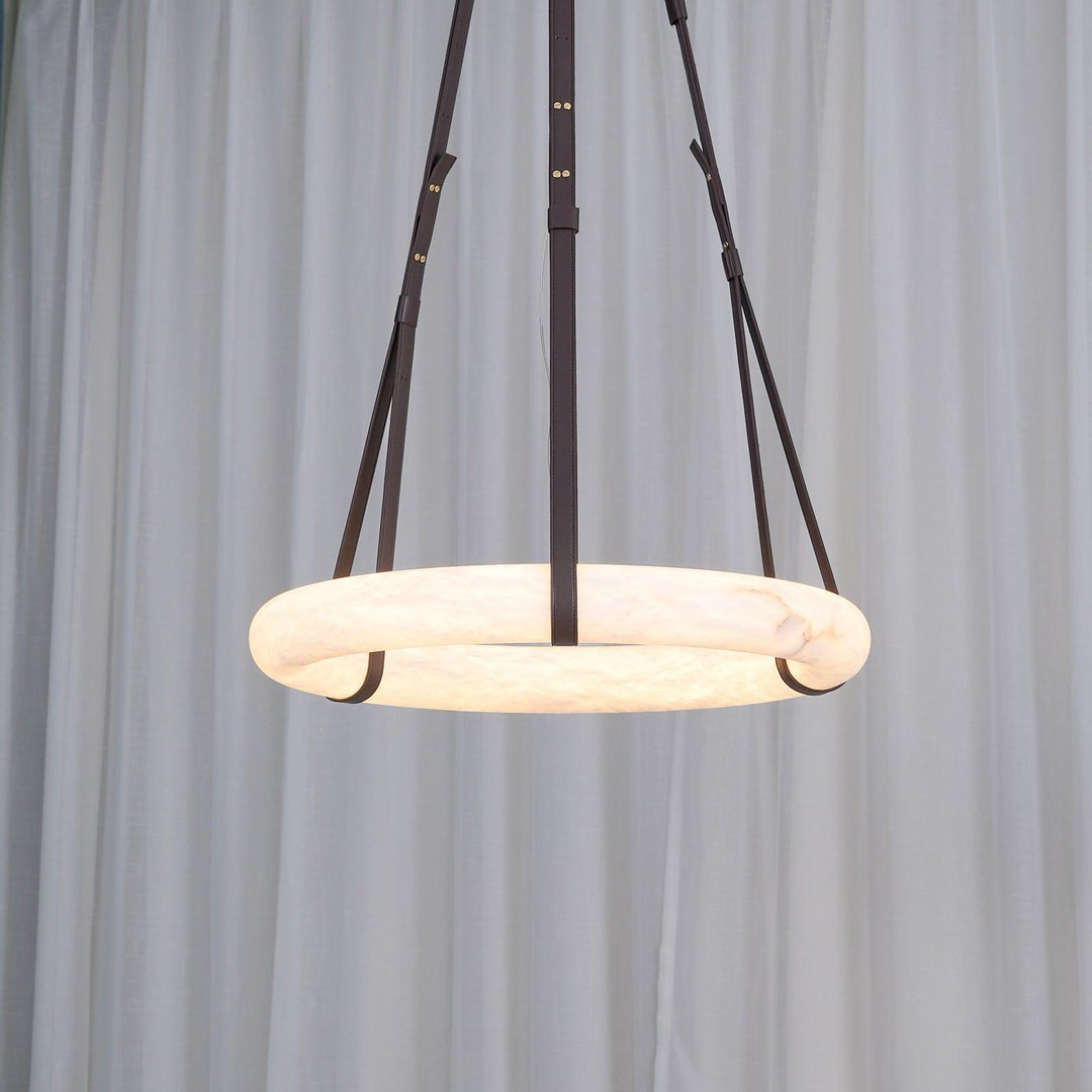 Oslo Pendant Light | Circle Alabaster Chandelier for Living Room | Vinlighting | Vinlighting