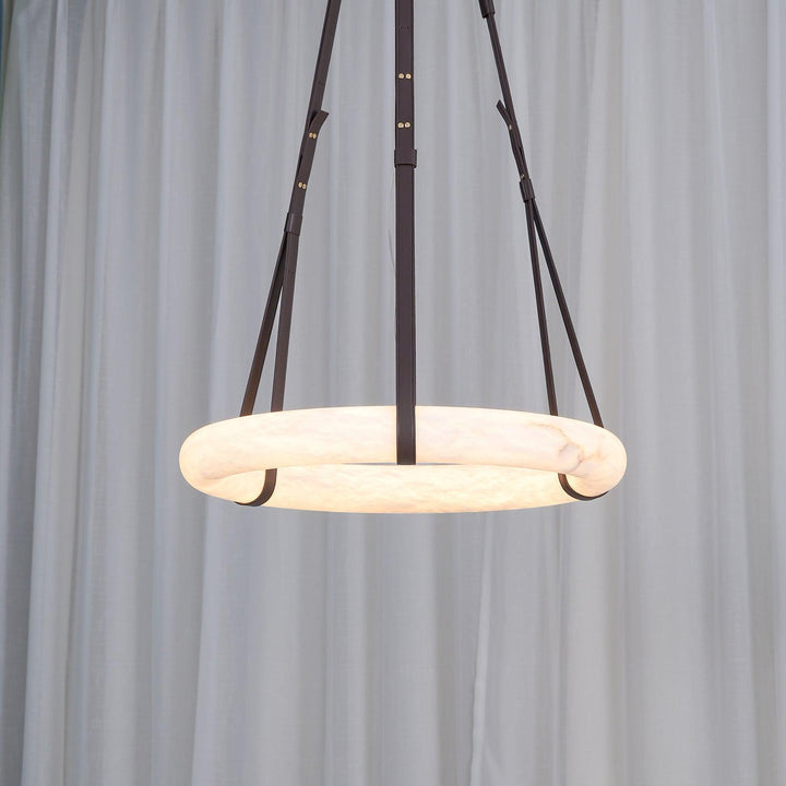 Oslo Pendant Light | Circle Alabaster Chandelier for Living Room | Vinlighting | Vinlighting