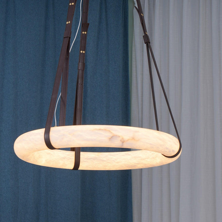 Oslo Pendant Light | Circle Alabaster Chandelier for Living Room | Vinlighting | Vinlighting