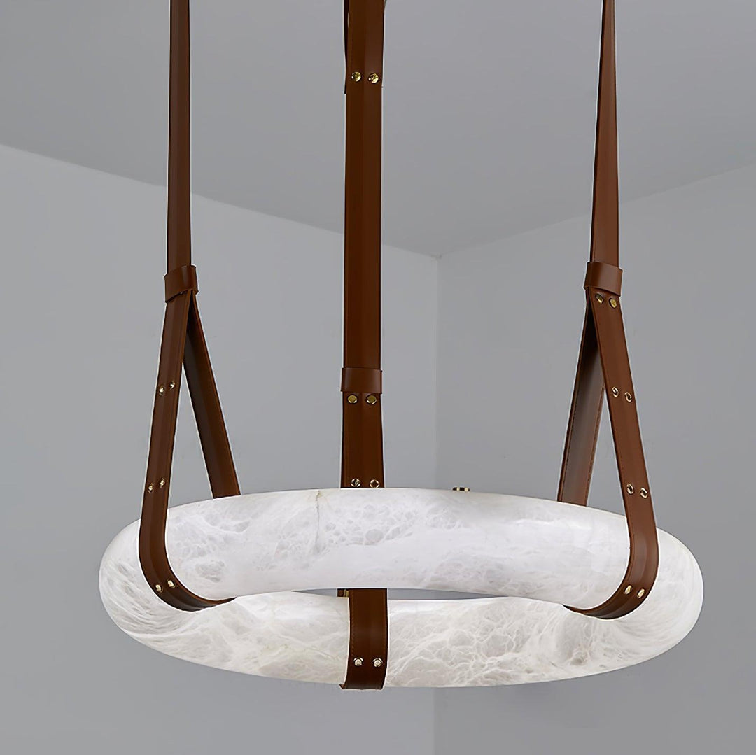 Oslo Pendant Light | Circle Alabaster Chandelier for Living Room | Vinlighting | Vinlighting