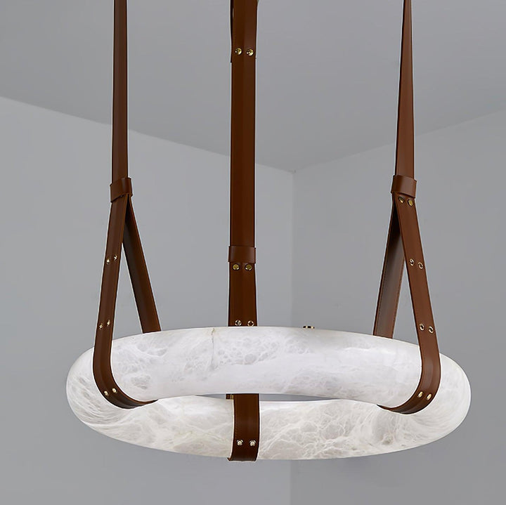 Oslo Pendant Light | Circle Alabaster Chandelier for Living Room | Vinlighting | Vinlighting