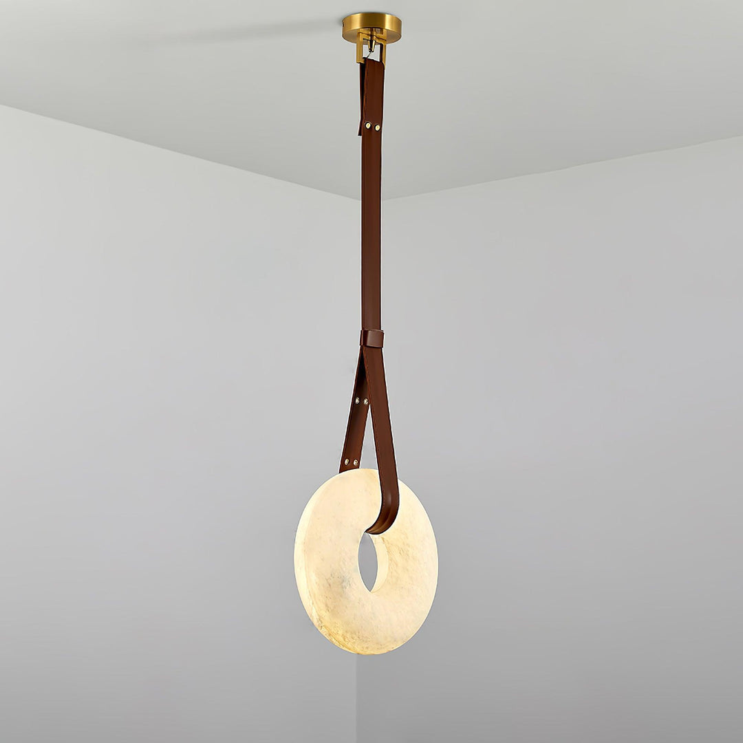 Oslo Pendant Light | Circle Alabaster Chandelier for Living Room | Vinlighting | Vinlighting