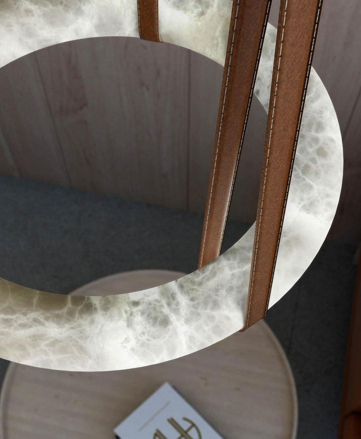 Oslo Pendant Light | Circle Alabaster Chandelier for Living Room | Vinlighting | Vinlighting