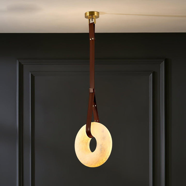 Oslo Pendant Light | Circle Alabaster Chandelier for Living Room | Vinlighting | Vinlighting