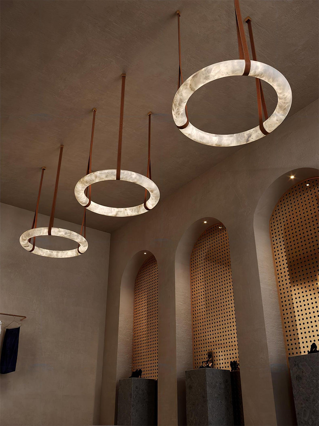 Oslo Pendant Light | Circle Alabaster Chandelier for Living Room | Vinlighting | Vinlighting
