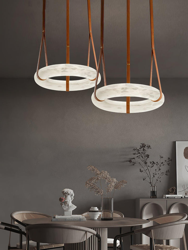 Oslo Pendant Light | Circle Alabaster Chandelier for Living Room | Vinlighting | Vinlighting