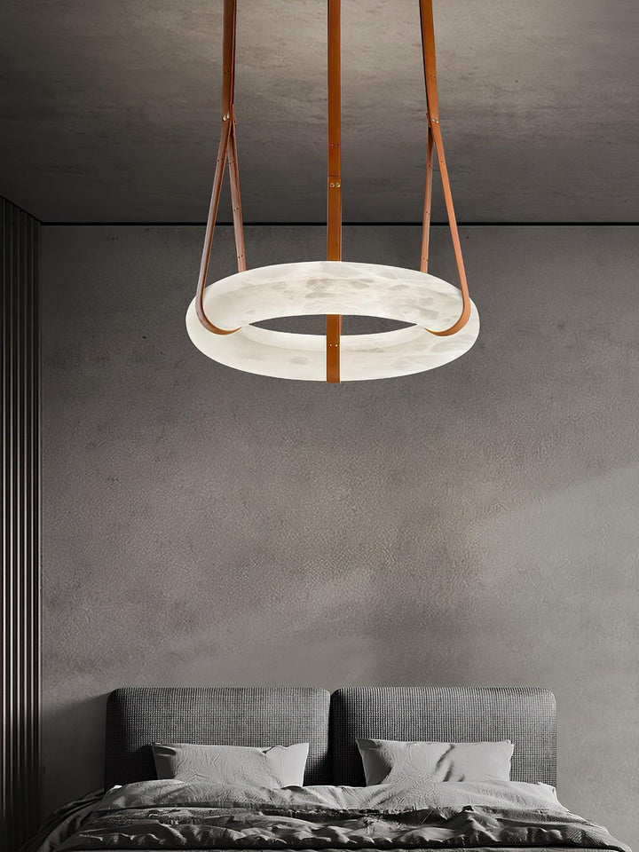 Oslo Pendant Light | Circle Alabaster Chandelier for Living Room | Vinlighting | Vinlighting