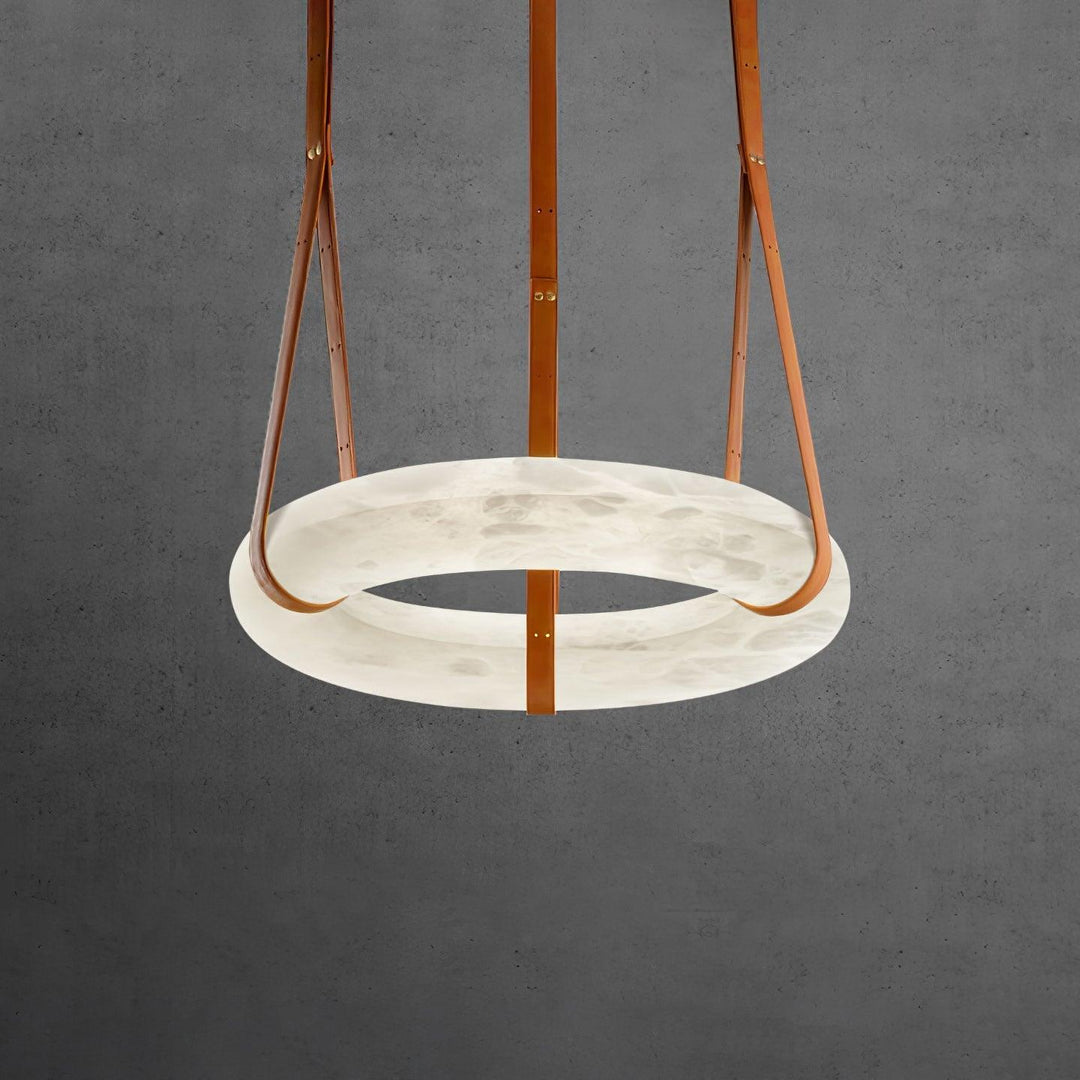 Oslo Pendant Light | Circle Alabaster Chandelier for Living Room | Vinlighting | Vinlighting