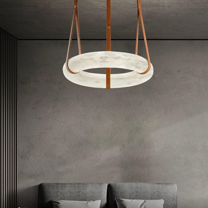 Oslo Pendant Light | Circle Alabaster Chandelier for Living Room | Vinlighting | Vinlighting