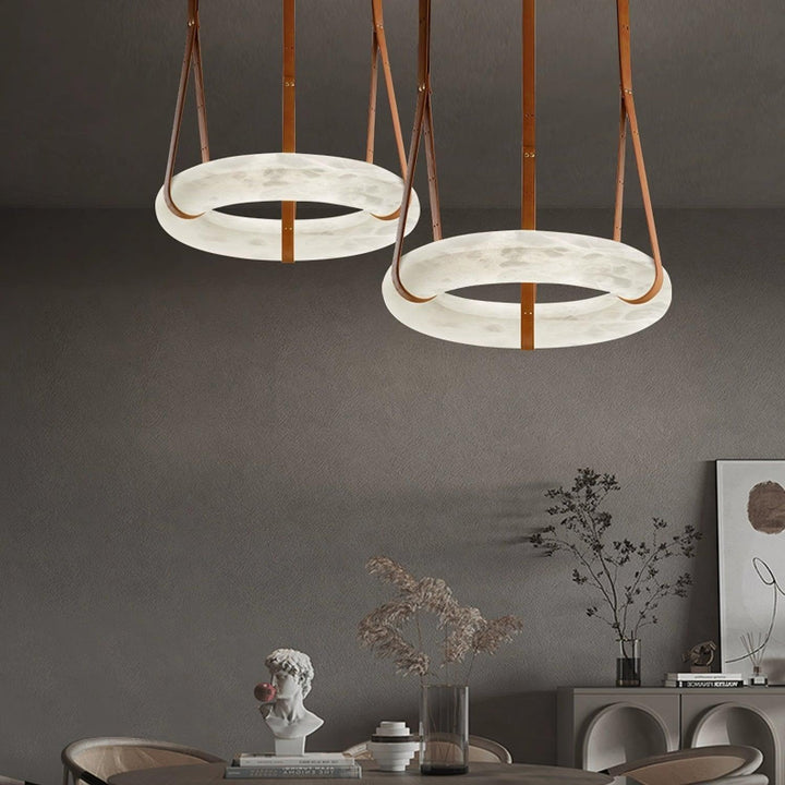 Oslo Pendant Light | Circle Alabaster Chandelier for Living Room | Vinlighting | Vinlighting
