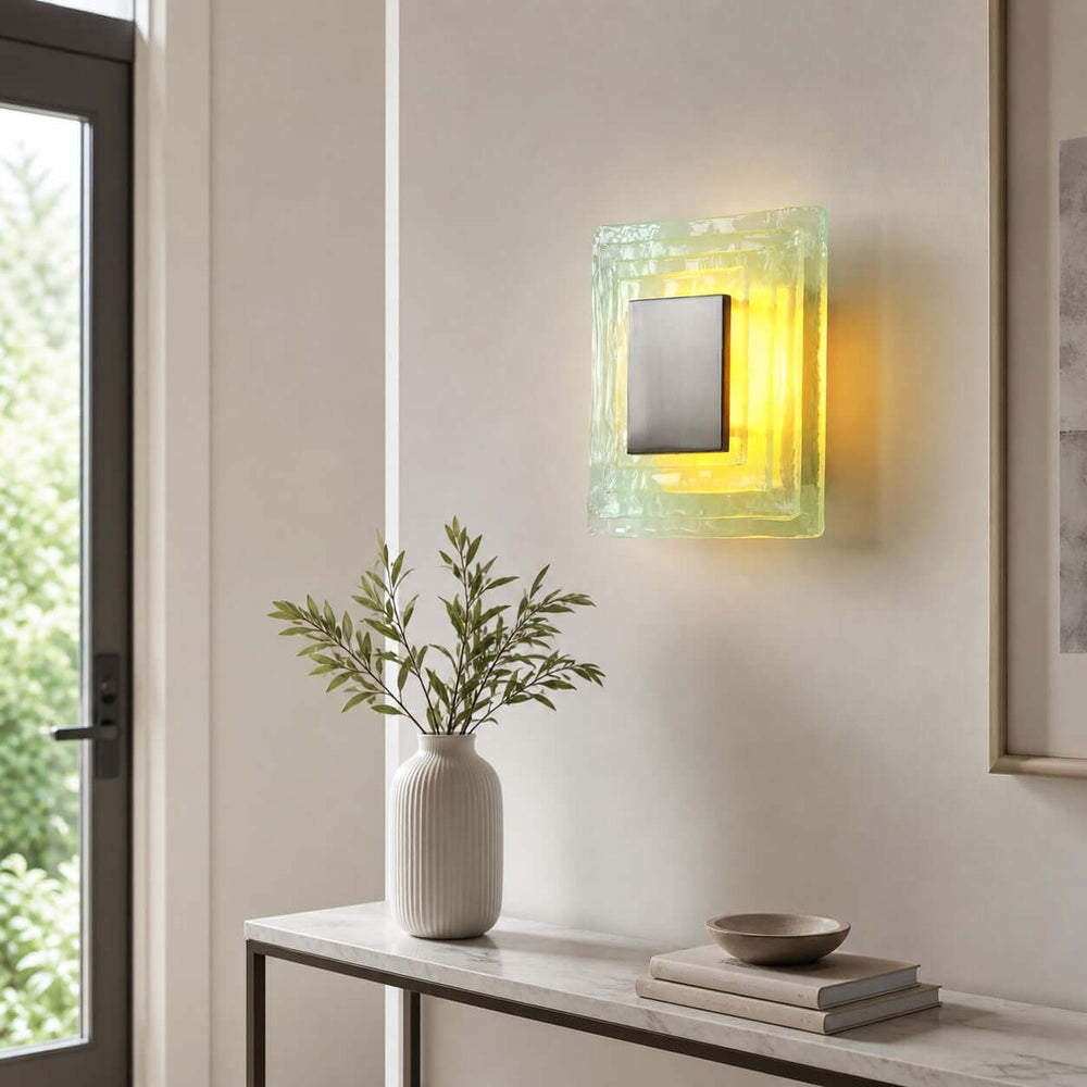 Osvira Wall Light – French Minimalist Square Murano Art Glass