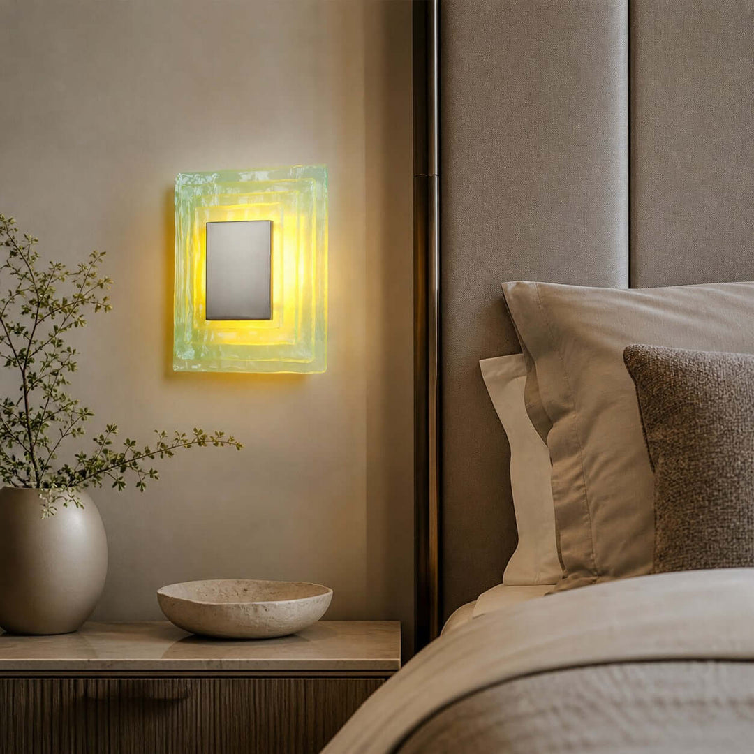 Osvira Wall Light – French Minimalist Square Murano Art Glass