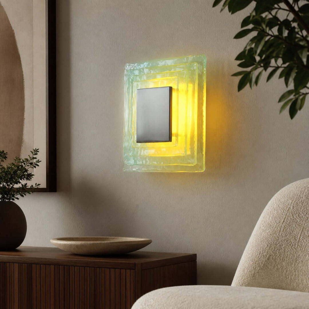 Osvira Wall Light – French Minimalist Square Murano Art Glass