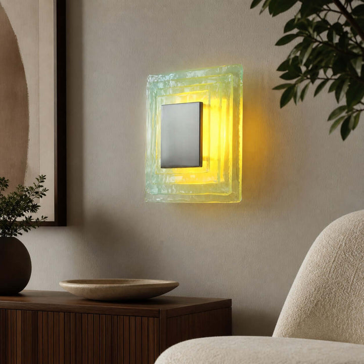 Osvira Wall Light – French Minimalist Square Murano Art Glass