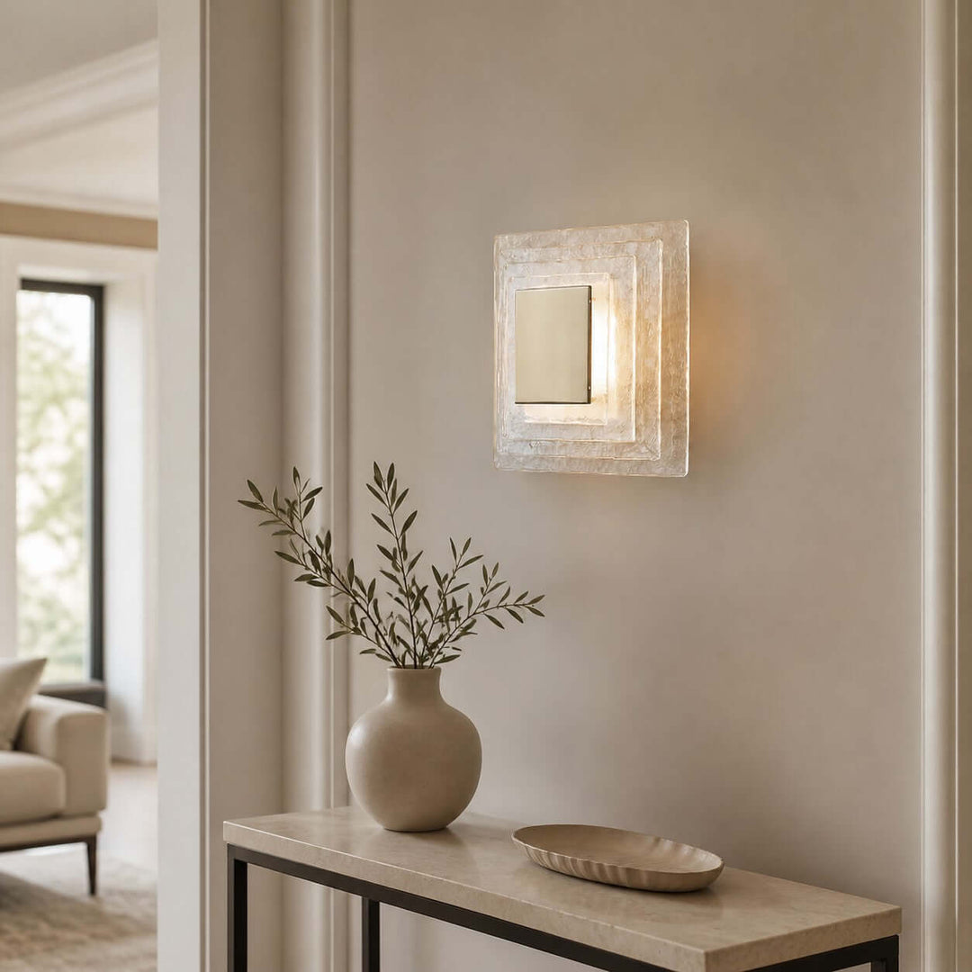 Osvira Wall Light – French Minimalist Square Murano Art Glass