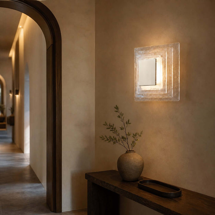 Osvira Wall Light – French Minimalist Square Murano Art Glass