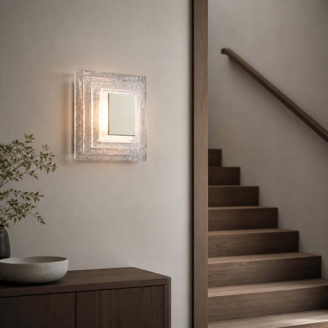 Osvira Wall Light – French Minimalist Square Murano Art Glass