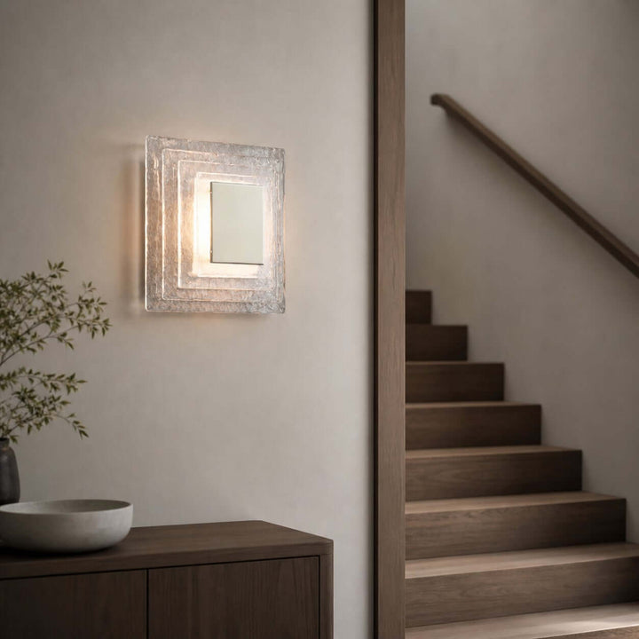 Osvira Wall Light – French Minimalist Square Murano Art Glass