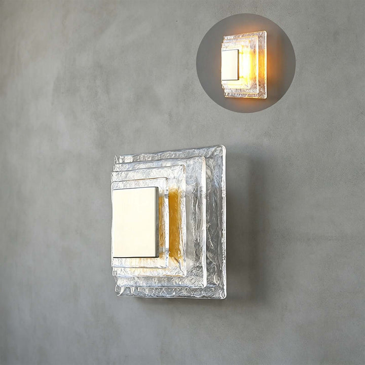 Osvira Wall Light – French Minimalist Square Murano Art Glass