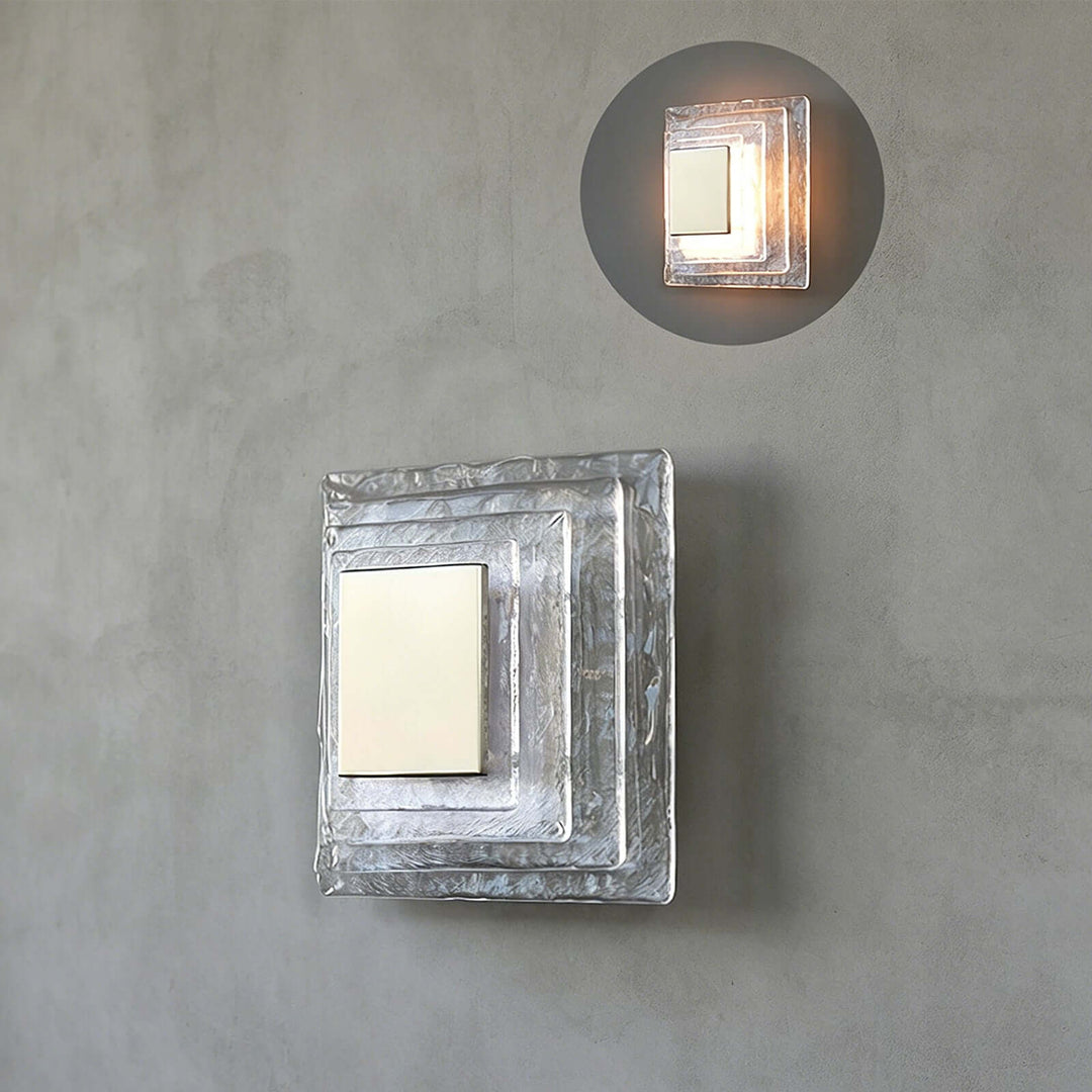 Osvira Wall Light – French Minimalist Square Murano Art Glass