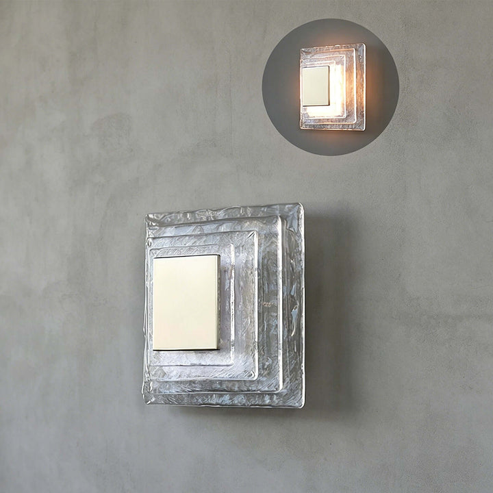 Osvira Wall Light – French Minimalist Square Murano Art Glass