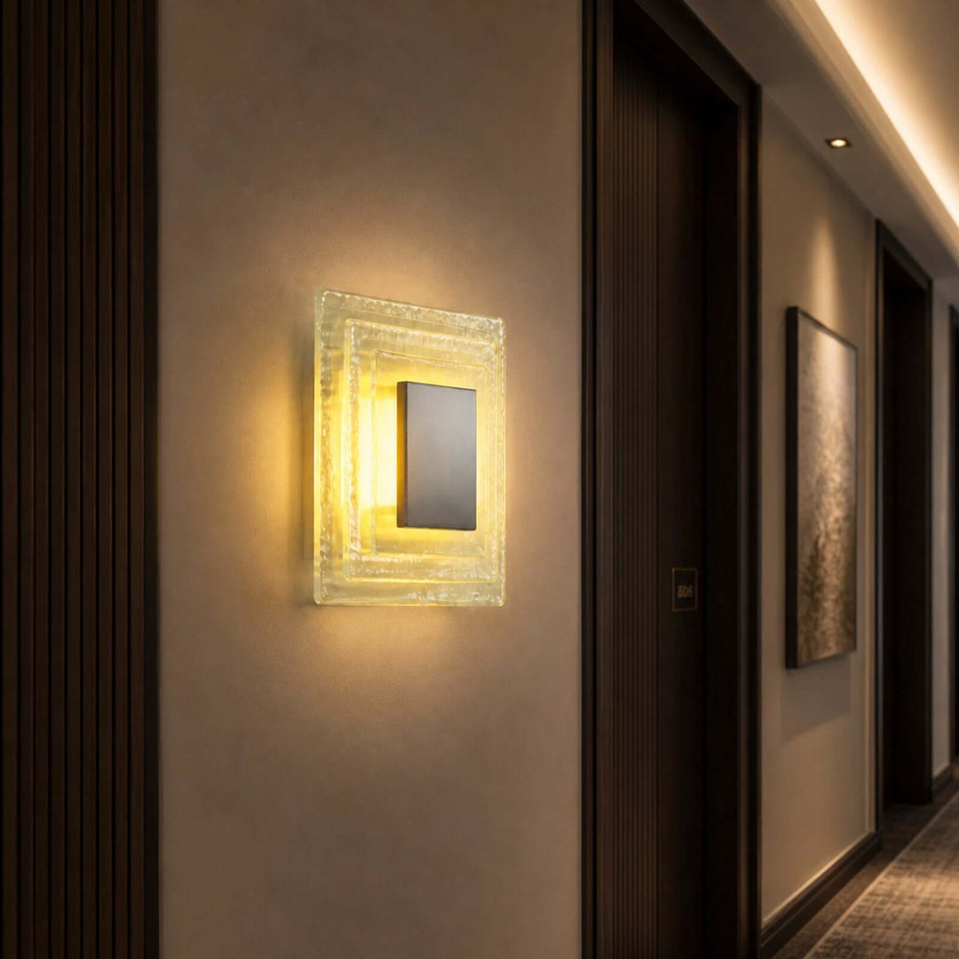 Osvira Wall Light – French Minimalist Square Murano Art Glass