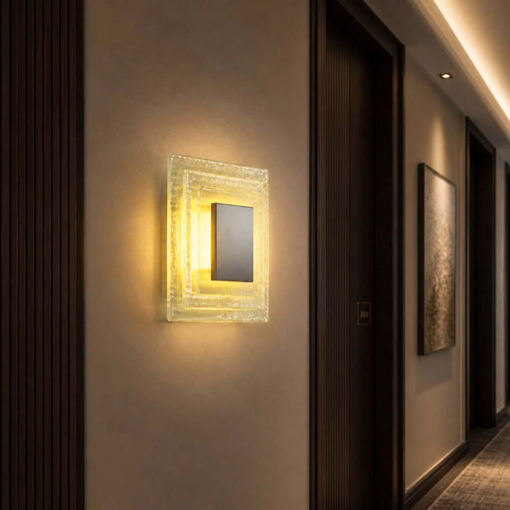Osvira Wall Light – French Minimalist Square Murano Art Glass