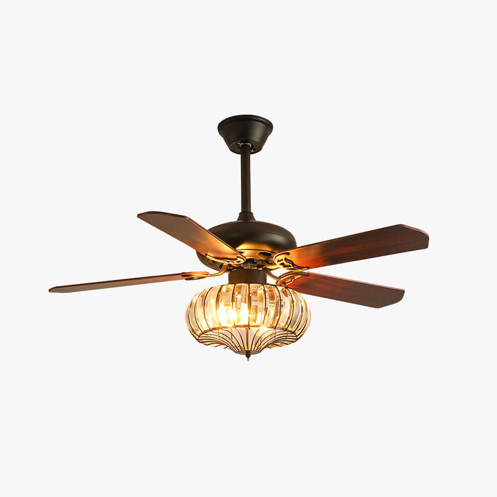 Oulon Ceiling Fan Light | Solid Wood Dining Room Light