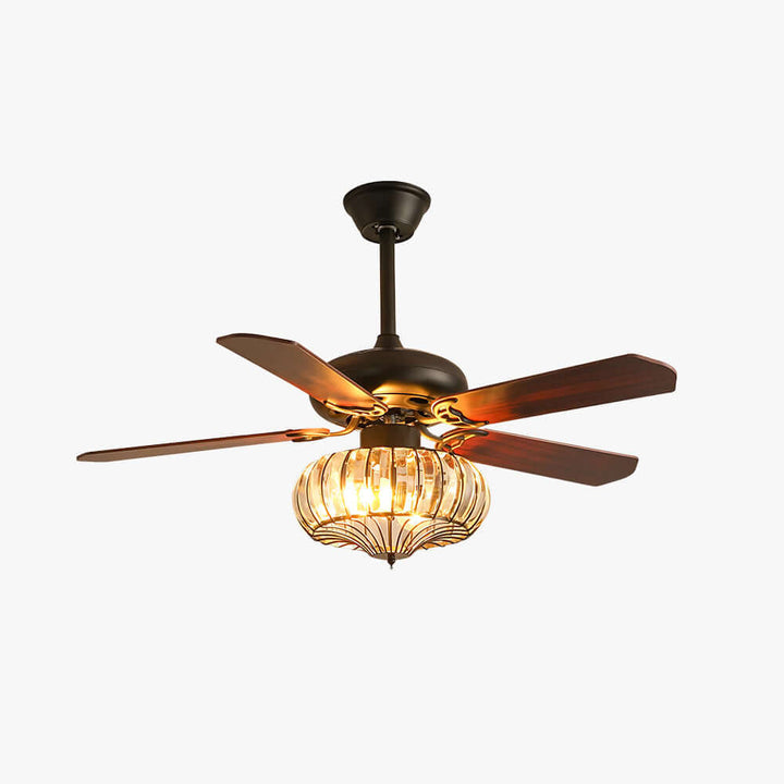 Oulon Ceiling Fan Light | Solid Wood Dining Room Light