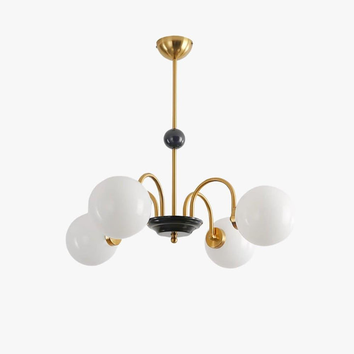 Paige Chandelier | Mid-Century Modern Black & Cognac Glass Light | Vinlighting | Vinlighting