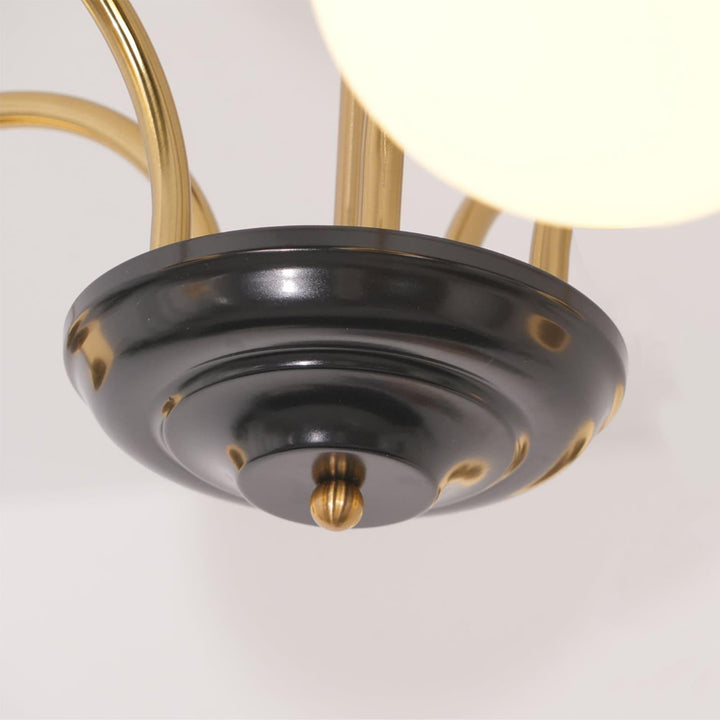 Paige Chandelier | Mid-Century Modern Black & Cognac Glass Light | Vinlighting | Vinlighting