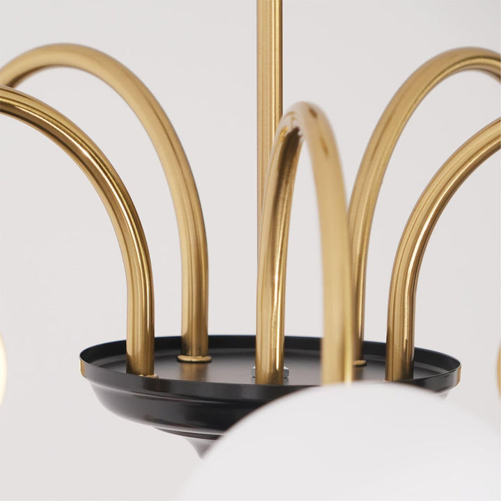 Paige Chandelier | Mid-Century Modern Black & Cognac Glass Light | Vinlighting | Vinlighting