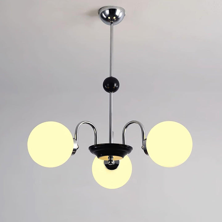 Paige Chandelier | Mid-Century Modern Black & Cognac Glass Light | Vinlighting | Vinlighting