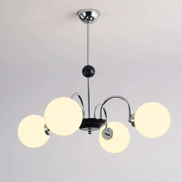 Paige Chandelier | Mid-Century Modern Black & Cognac Glass Light | Vinlighting | Vinlighting