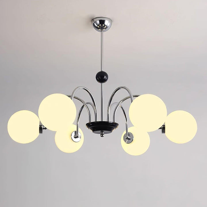 Paige Chandelier | Mid-Century Modern Black & Cognac Glass Light | Vinlighting | Vinlighting