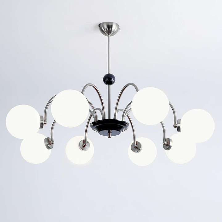 Paige Chandelier | Mid-Century Modern Black & Cognac Glass Light | Vinlighting | Vinlighting