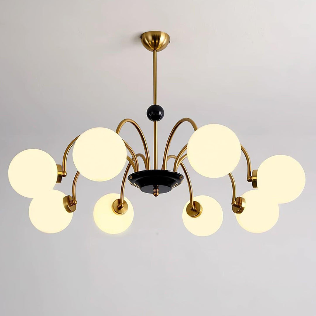 Paige Chandelier | Mid-Century Modern Black & Cognac Glass Light | Vinlighting | Vinlighting