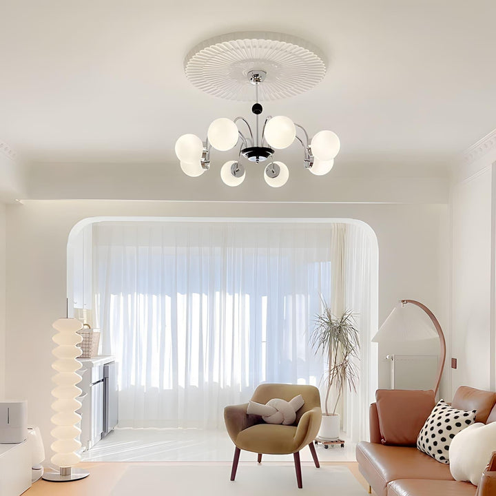 Paige Chandelier | Mid-Century Modern Black & Cognac Glass Light | Vinlighting | Vinlighting