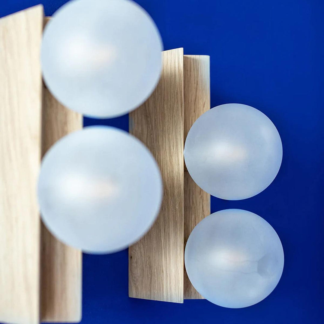 Palla Wall Light - Elegant Opal & Titanium Spherical Design | Vinlighting