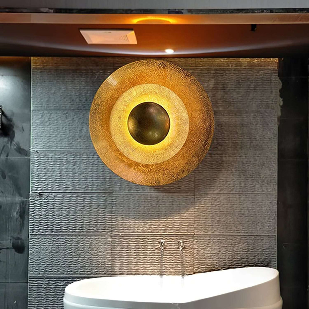 Palla Wall Light – Modern Minimalist Round Gold Foil Lamp