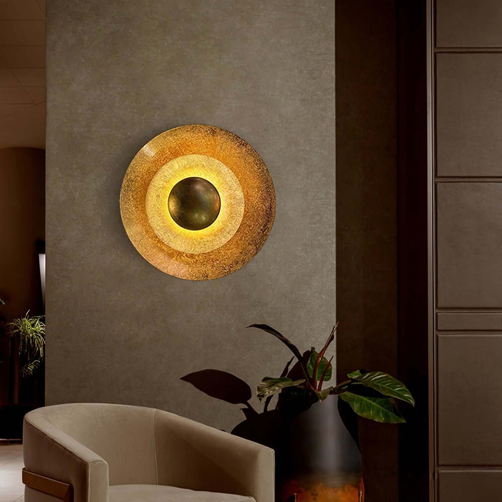 Palla Wall Light – Modern Minimalist Round Gold Foil Lamp