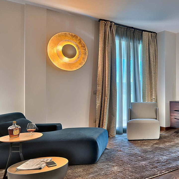 Palla Wall Light – Modern Minimalist Round Gold Foil Lamp