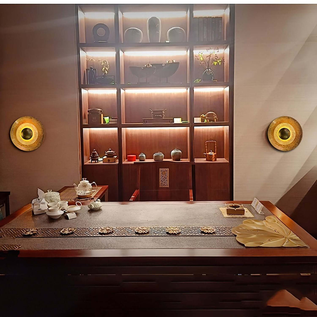 Palla Wall Light – Modern Minimalist Round Gold Foil Lamp