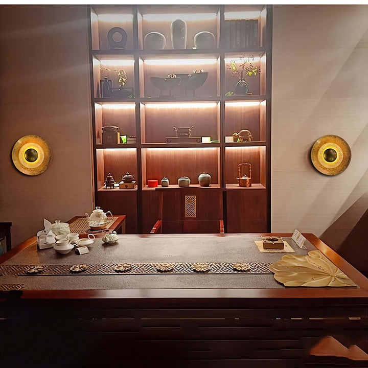 Palla Wall Light – Modern Minimalist Round Gold Foil Lamp