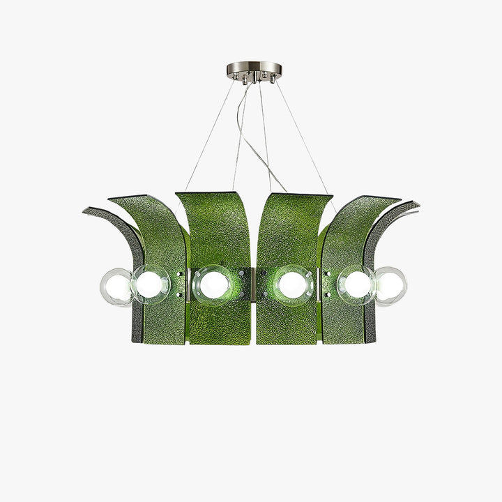 Palm Chandelier – Chrome Glass Modern Light for Living Room Decor | Vinlighting
