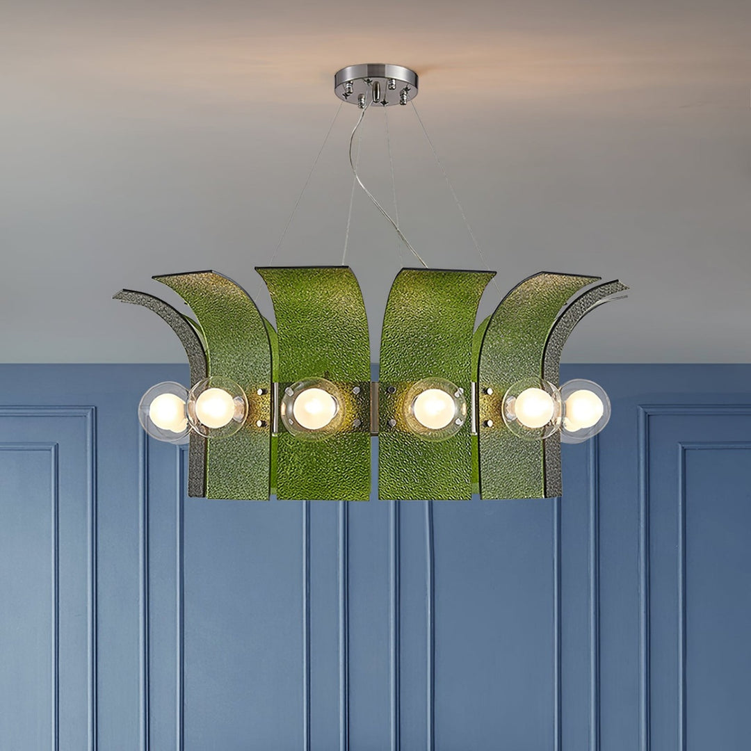 Palm Chandelier – Chrome Glass Modern Light for Living Room Decor | Vinlighting