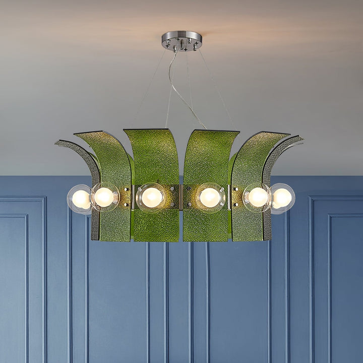 Palm Chandelier – Chrome Glass Modern Light for Living Room Decor | Vinlighting