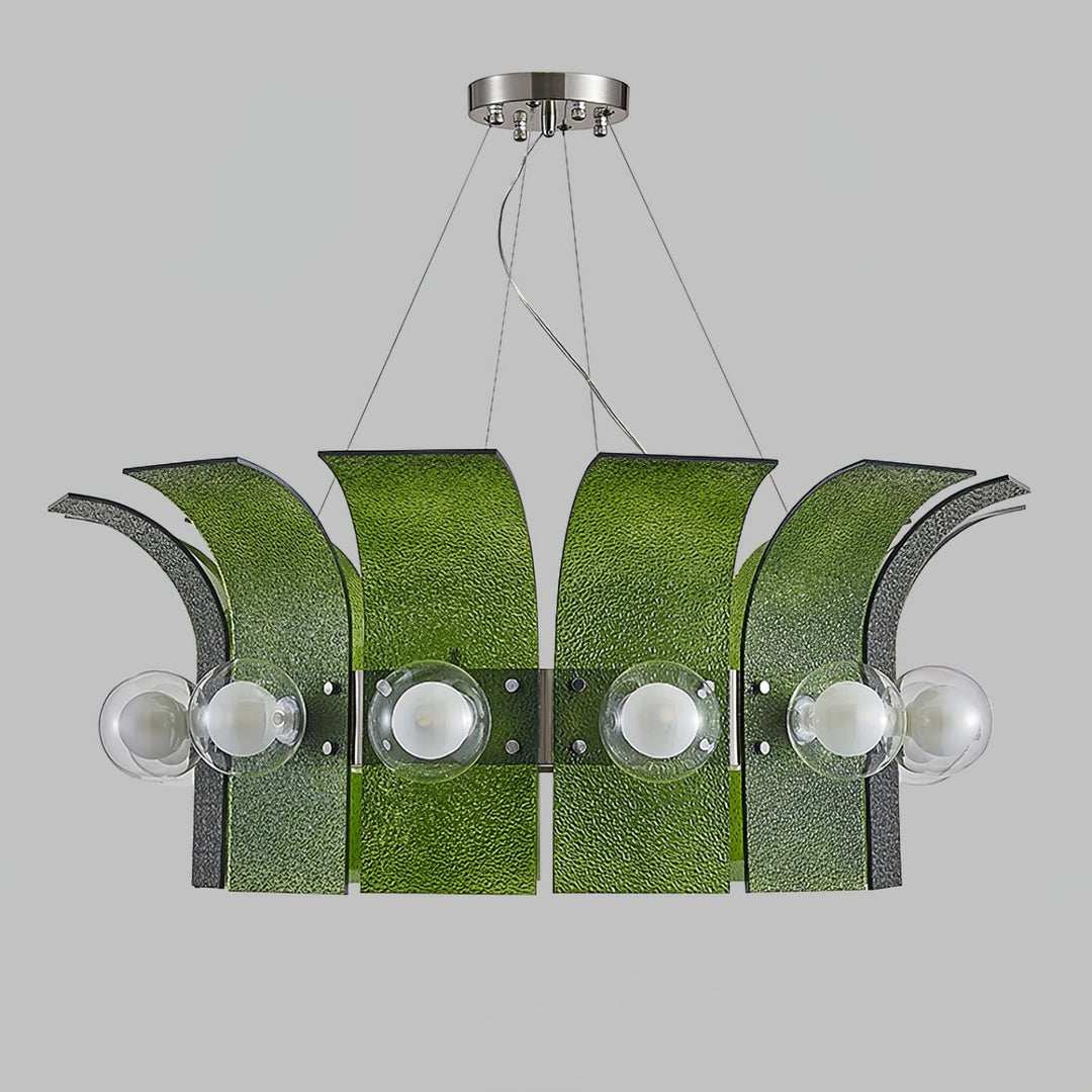 Palm Chandelier – Chrome Glass Modern Light for Living Room Decor | Vinlighting