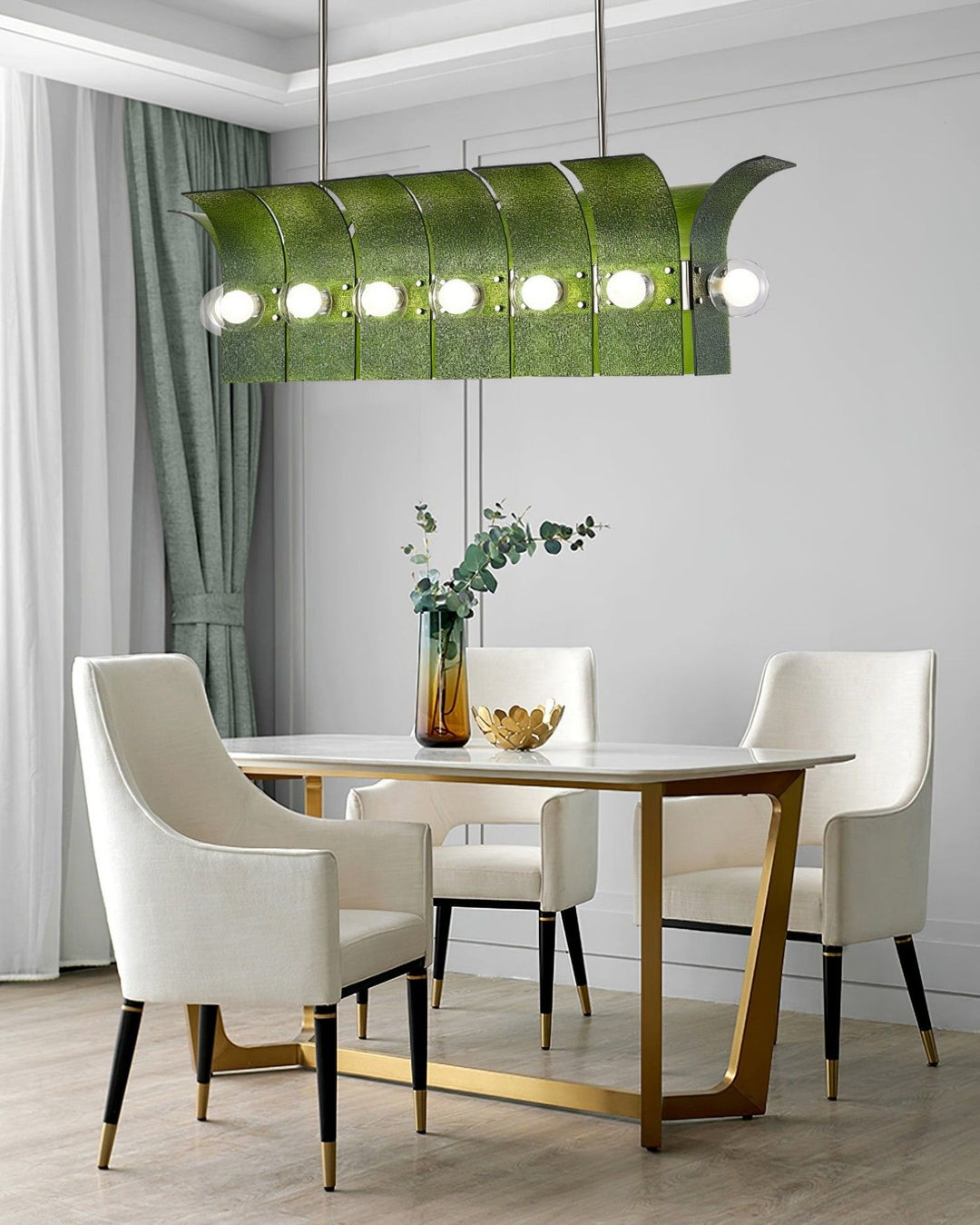 Palm Chandelier – Chrome Glass Modern Light for Living Room Decor | Vinlighting